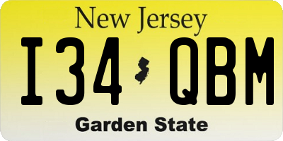 NJ license plate I34QBM