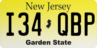 NJ license plate I34QBP