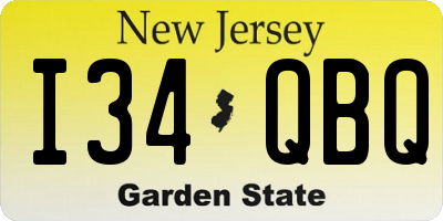 NJ license plate I34QBQ