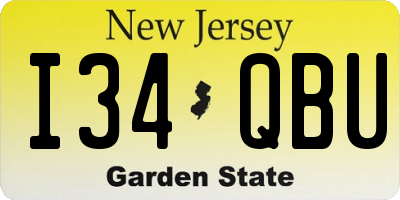 NJ license plate I34QBU