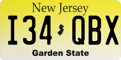 NJ license plate I34QBX