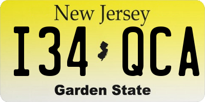 NJ license plate I34QCA