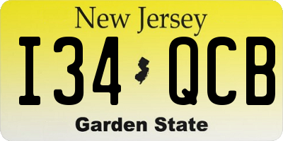 NJ license plate I34QCB