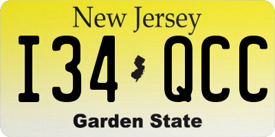 NJ license plate I34QCC