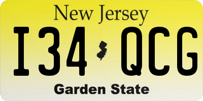 NJ license plate I34QCG
