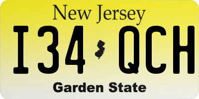 NJ license plate I34QCH