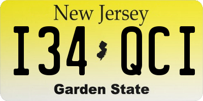 NJ license plate I34QCI