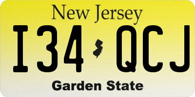 NJ license plate I34QCJ