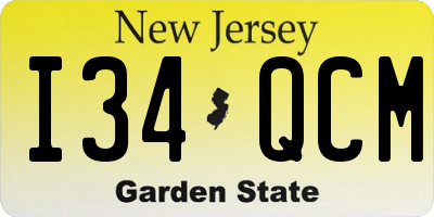NJ license plate I34QCM