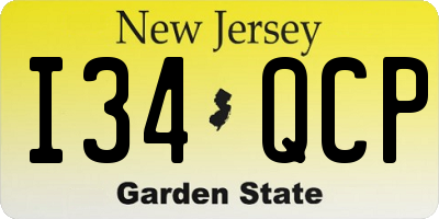 NJ license plate I34QCP