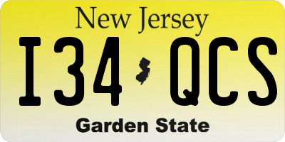 NJ license plate I34QCS