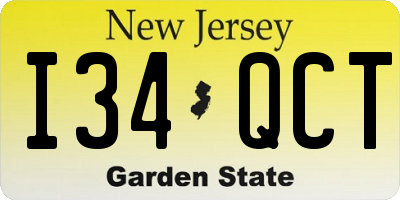 NJ license plate I34QCT