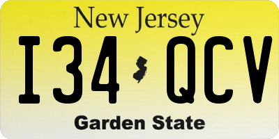 NJ license plate I34QCV