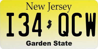 NJ license plate I34QCW