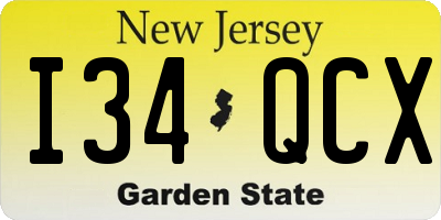 NJ license plate I34QCX