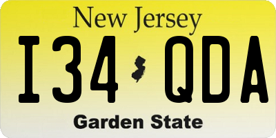 NJ license plate I34QDA