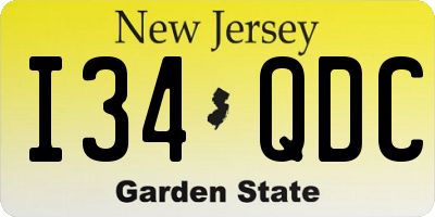 NJ license plate I34QDC