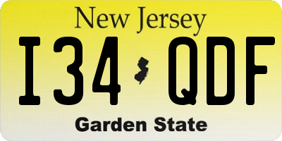 NJ license plate I34QDF