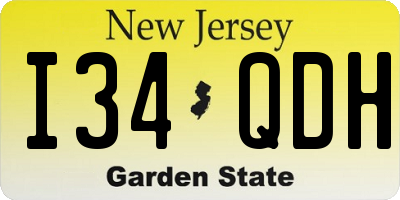 NJ license plate I34QDH