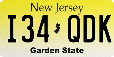 NJ license plate I34QDK