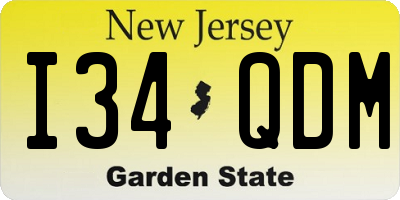 NJ license plate I34QDM