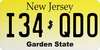 NJ license plate I34QDO