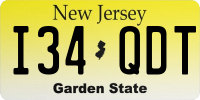 NJ license plate I34QDT