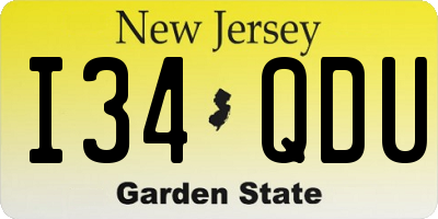NJ license plate I34QDU