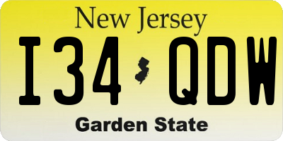 NJ license plate I34QDW