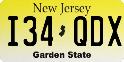 NJ license plate I34QDX