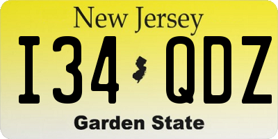NJ license plate I34QDZ