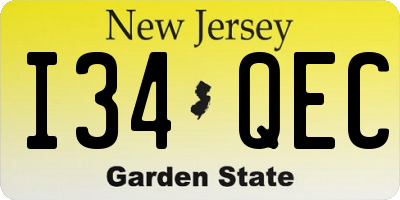 NJ license plate I34QEC