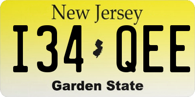 NJ license plate I34QEE