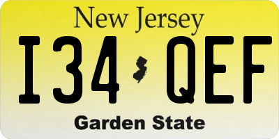 NJ license plate I34QEF