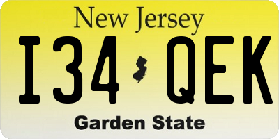 NJ license plate I34QEK