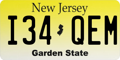 NJ license plate I34QEM