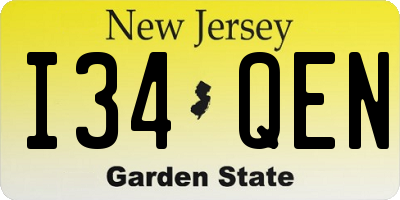NJ license plate I34QEN