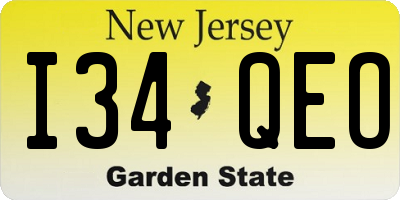 NJ license plate I34QEO