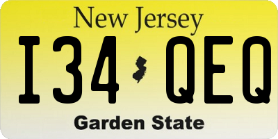 NJ license plate I34QEQ