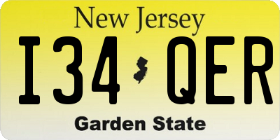 NJ license plate I34QER
