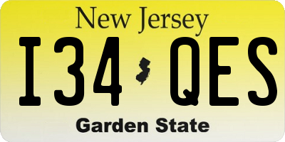 NJ license plate I34QES
