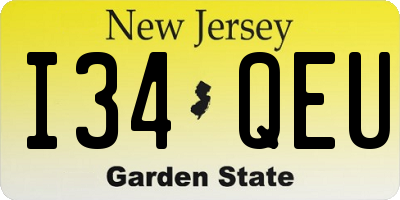 NJ license plate I34QEU