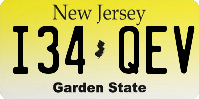 NJ license plate I34QEV