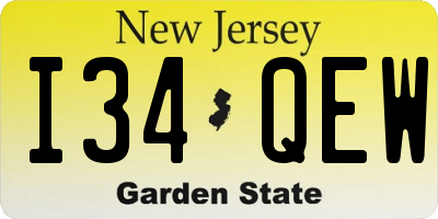 NJ license plate I34QEW