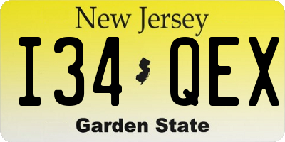 NJ license plate I34QEX