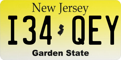 NJ license plate I34QEY