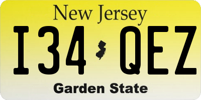 NJ license plate I34QEZ