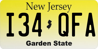NJ license plate I34QFA