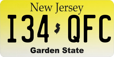 NJ license plate I34QFC