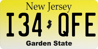 NJ license plate I34QFE